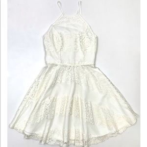 GB Gianni Bini Off White Lace A-line Dress Size M